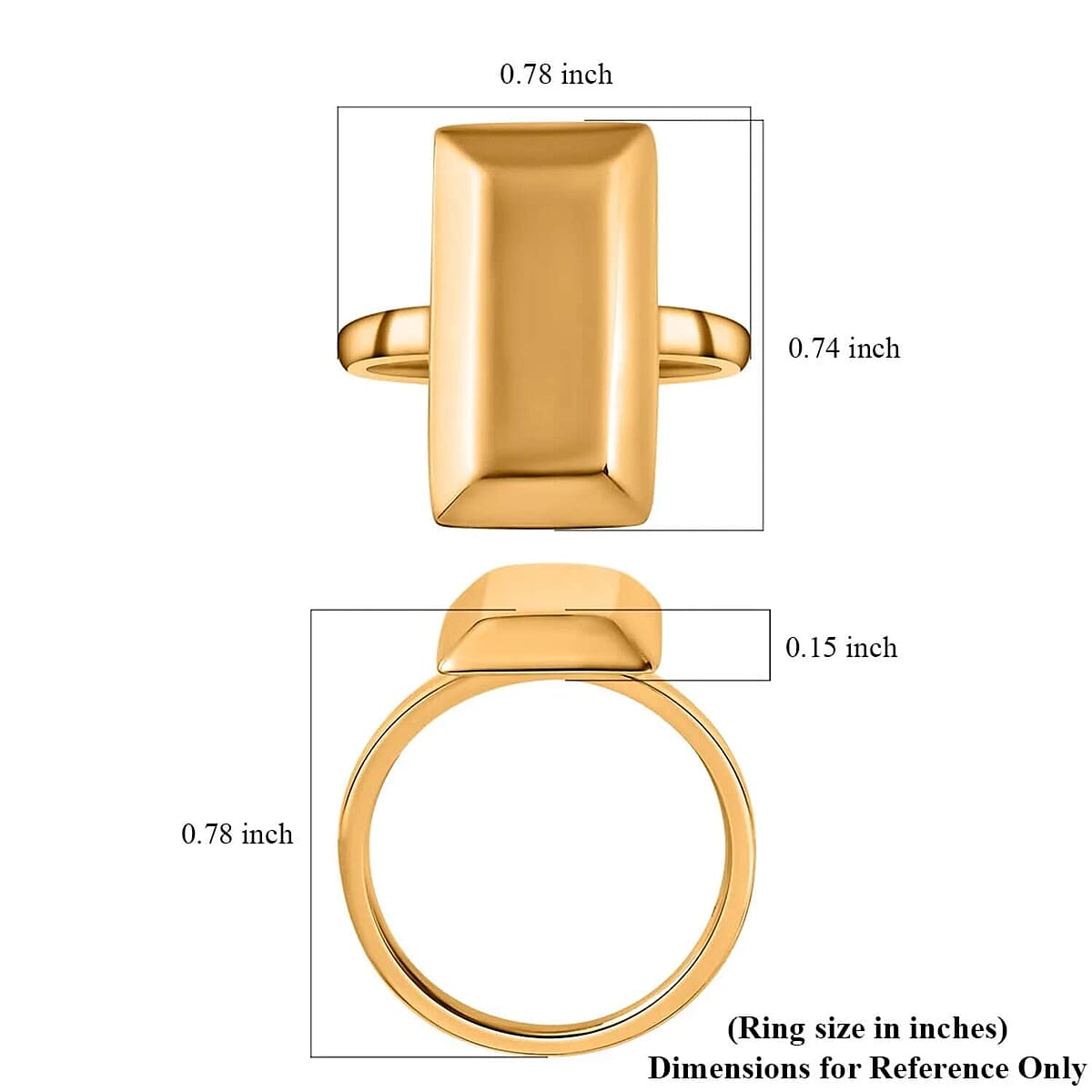 18K Yellow Gold Bar Ring, Yellow Gold Ring, Gold Jewelry For Her 2.30 Grams (Size 8.5) image number 6