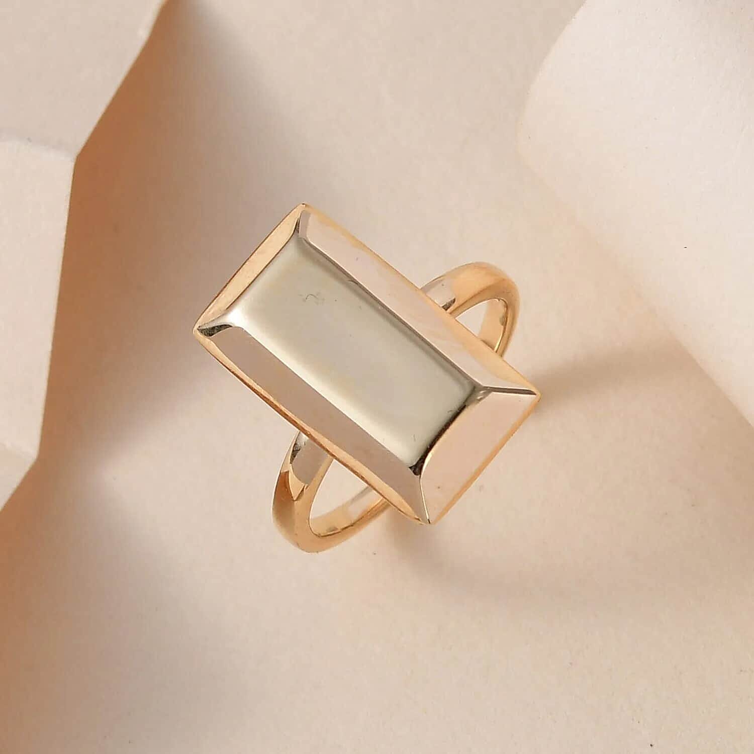 18K Yellow Gold Bar Ring, Yellow Gold Ring, Gold Jewelry For Her 2.30 Grams (Size 10.5)