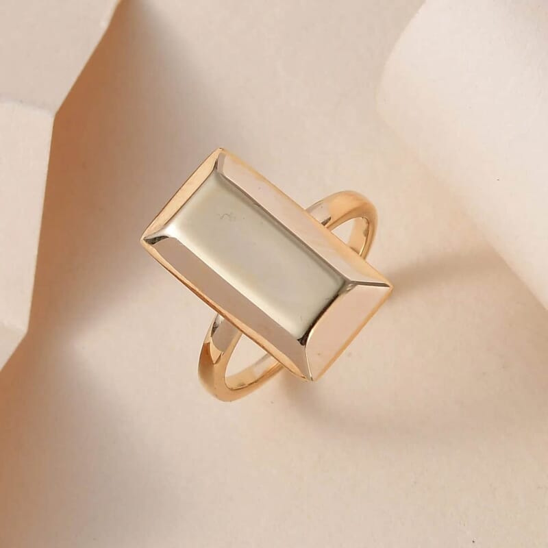 18K Yellow Gold Bar Ring, Yellow Gold Ring, Gold Jewelry For Her 2.30 Grams (Size 10.5)