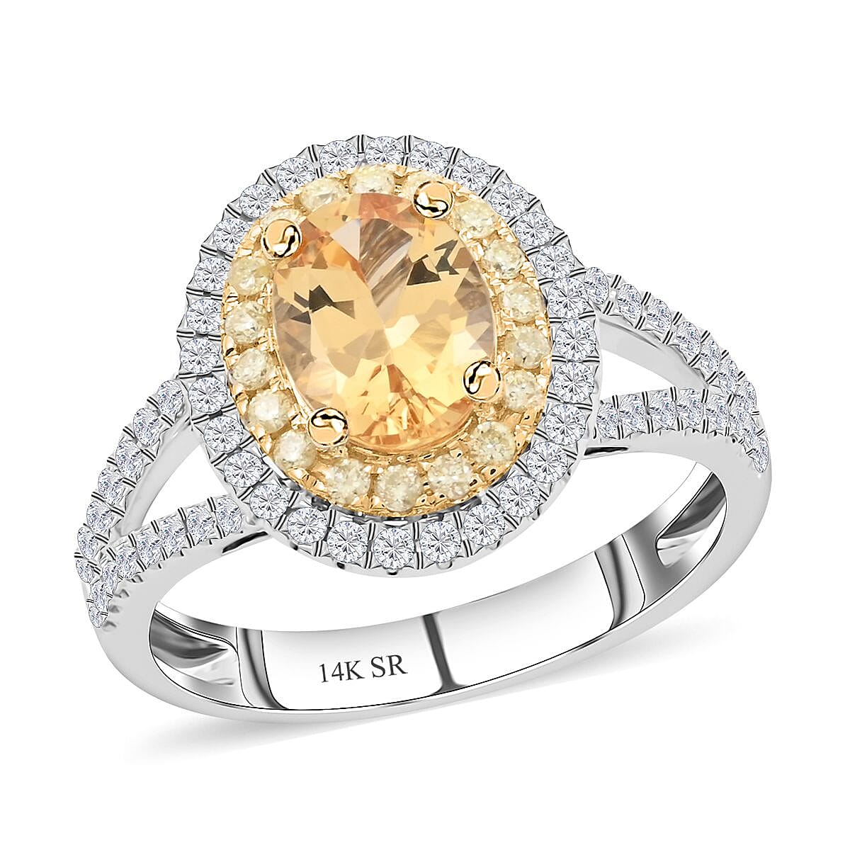 Buy Modani 14K White Gold Imperial Topaz, Natural Yellow and White