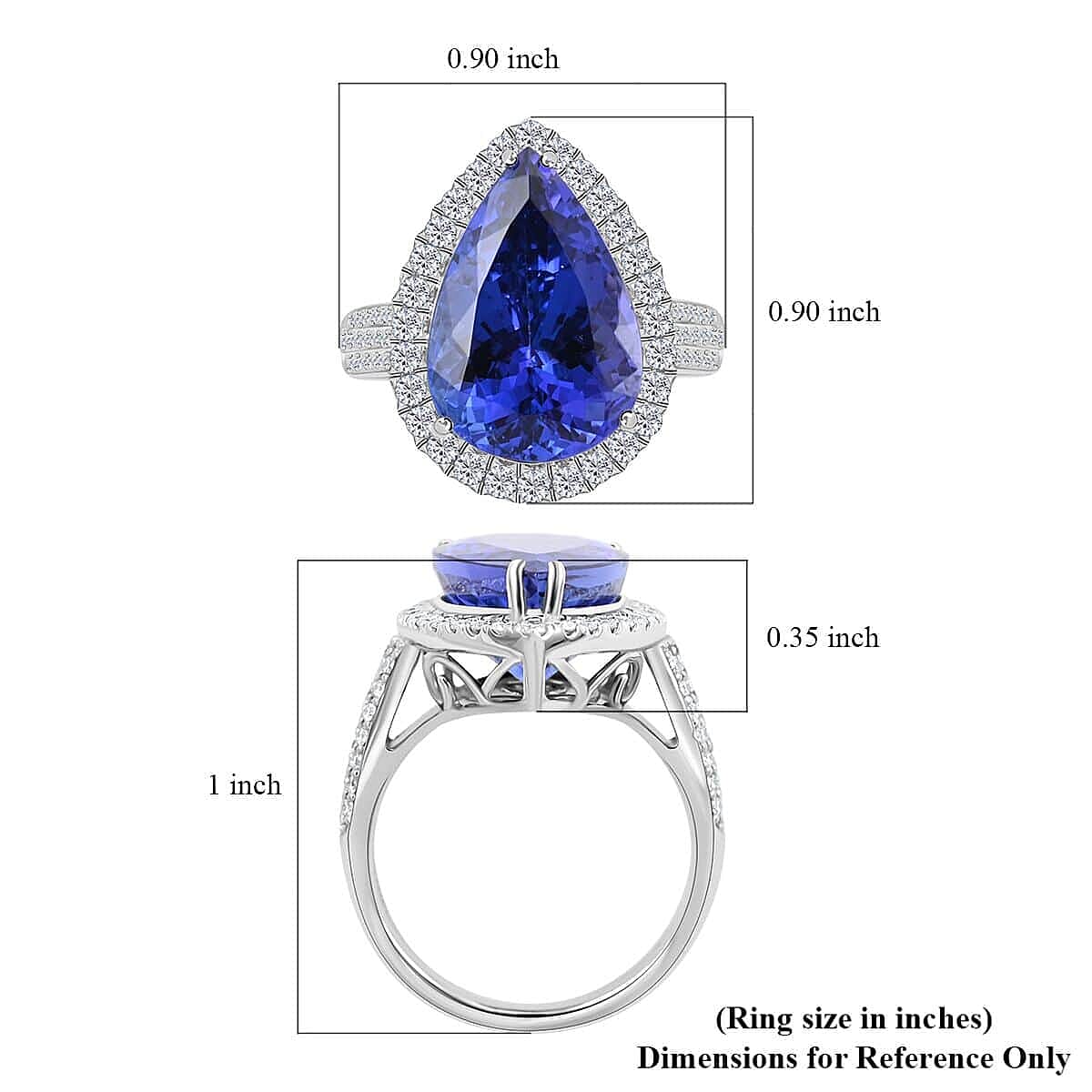 Certified & Appraised Rhapsody 950 Platinum AAAA Tanzanite and E-F VS Diamond Halo Ring (Size 10.5) 9.20 Grams 8.10 ctw image number 5