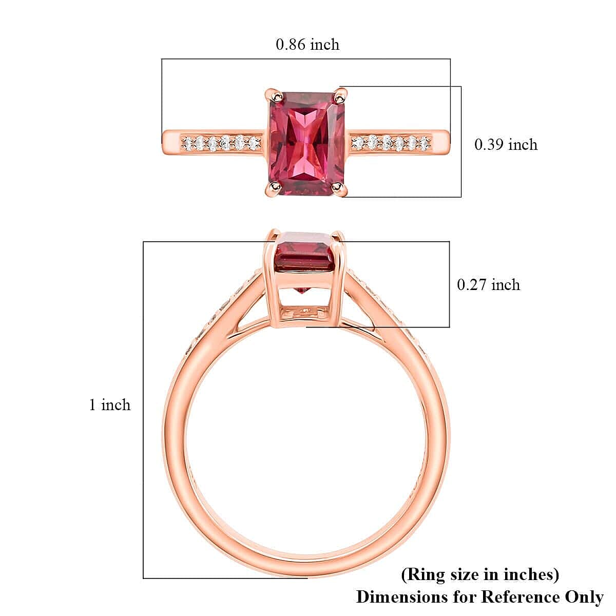 Certified & Appraised Luxoro 14K Rose Gold AAA Ouro Fino Rubellite and G-H I2 Diamond Ring (Size 10.5) 1.50 ctw