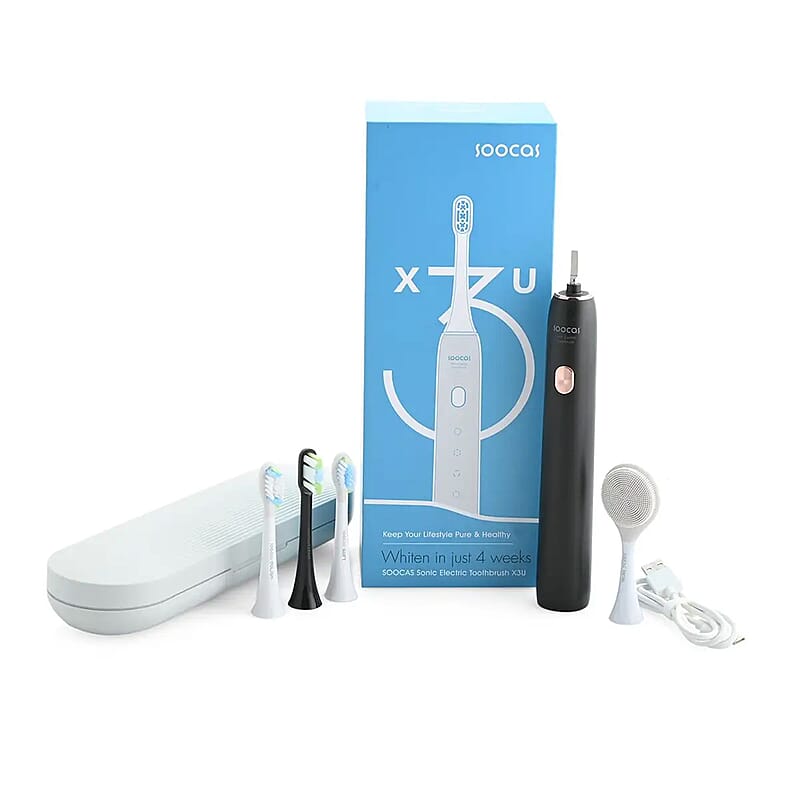 Closeout Soocas Electric Toothbrush with 3 Replacement Heads - Black