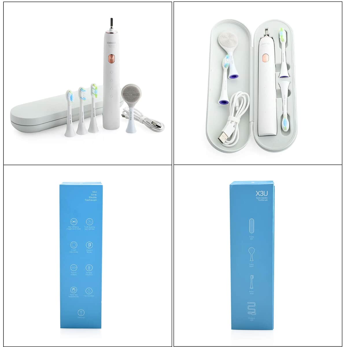 Closeout Soocas Electric Toothbrush with 3 Replacement Heads - White image number 6