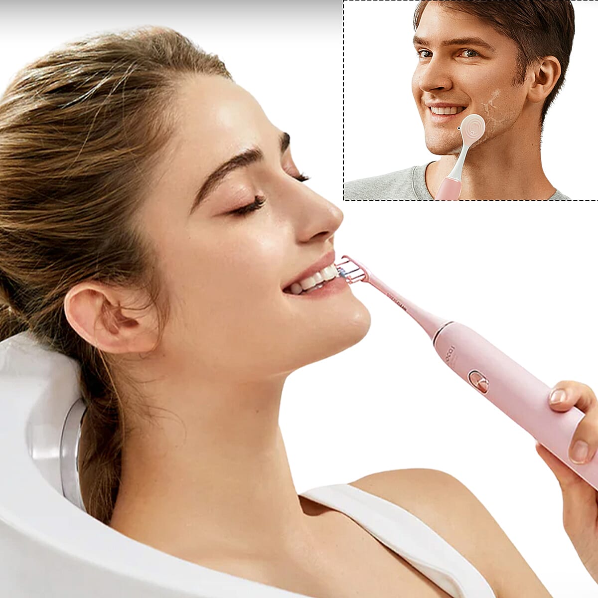 Closeout Soocas Electric Toothbrush with 3 Replacement Heads - Pink image number 1