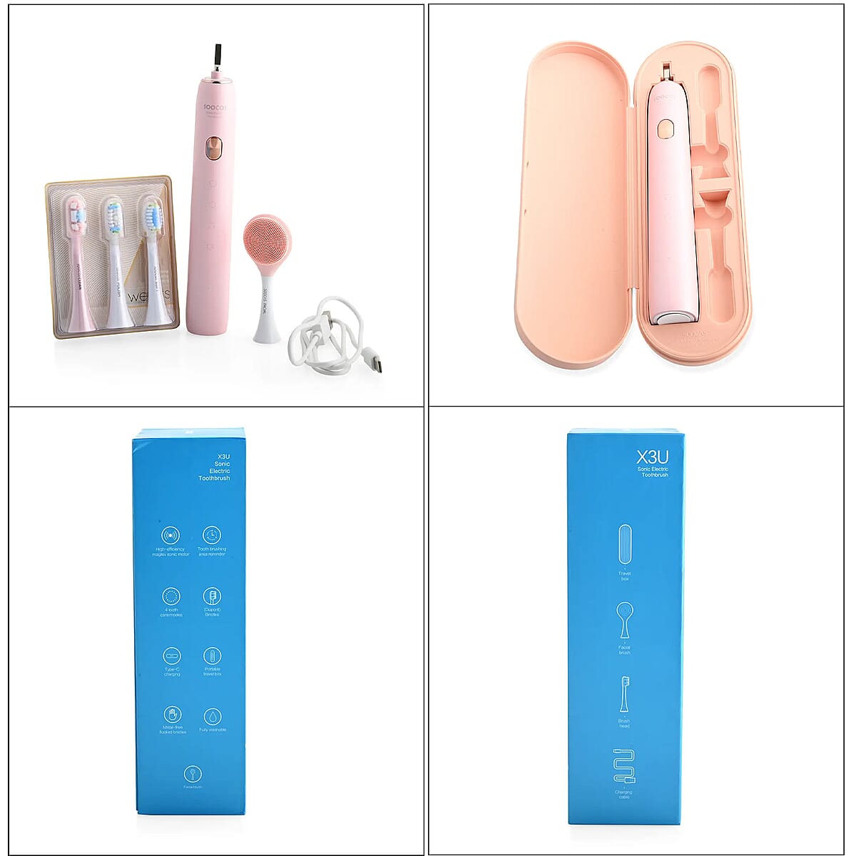 Closeout Soocas Electric Toothbrush with 3 Replacement Heads - Pink image number 6