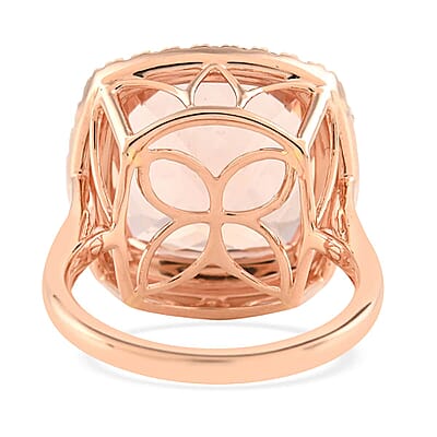 Certified and Appraised Iliana 18K Rose Gold AAA Marropino Morganite and G-H SI Diamond Ring (Size 10.5) 6 Grams 10.85 ctw