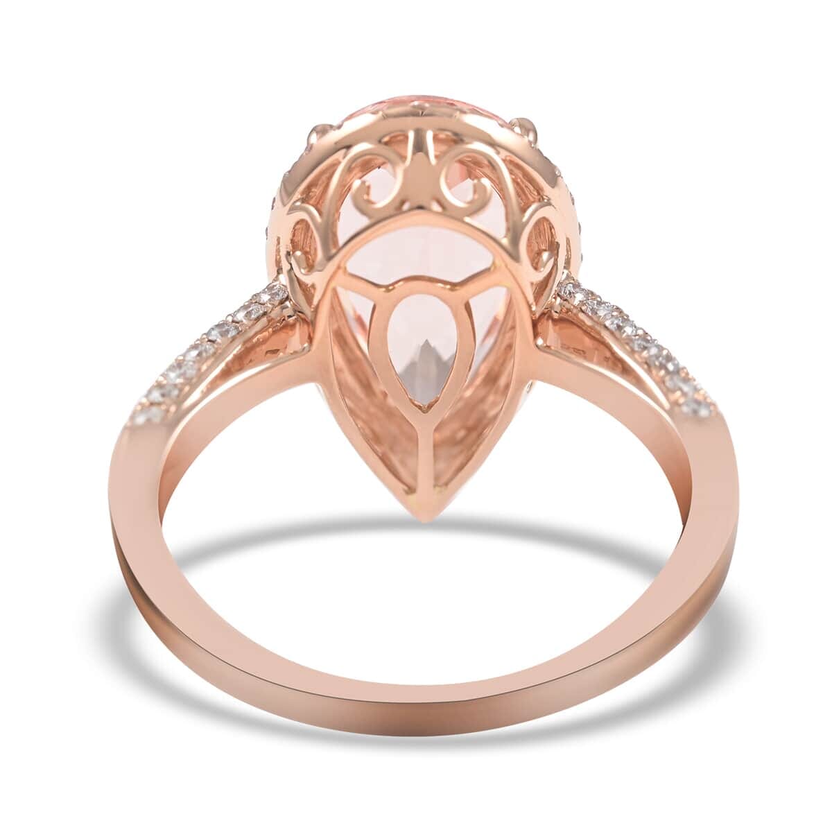 Certified and Appraised Iliana 18K Rose Gold AAA Marropino Morganite and G-H SI Diamond Halo Ring (Size 10.5) 4.66 Grams 3.90 ctw image number 4