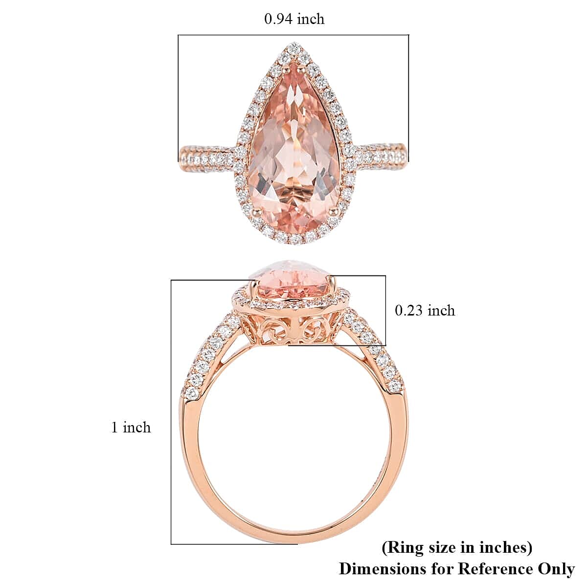 Certified and Appraised Iliana 18K Rose Gold AAA Marropino Morganite and G-H SI Diamond Halo Ring (Size 11.0) 4.66 Grams 3.90 ctw image number 5
