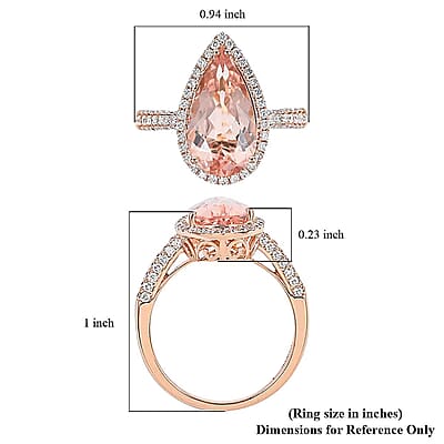 Certified and Appraised Iliana 18K Rose Gold AAA Marropino Morganite and G-H SI Diamond Halo Ring (Size 5.0) 4.66 Grams 3.90 ctw