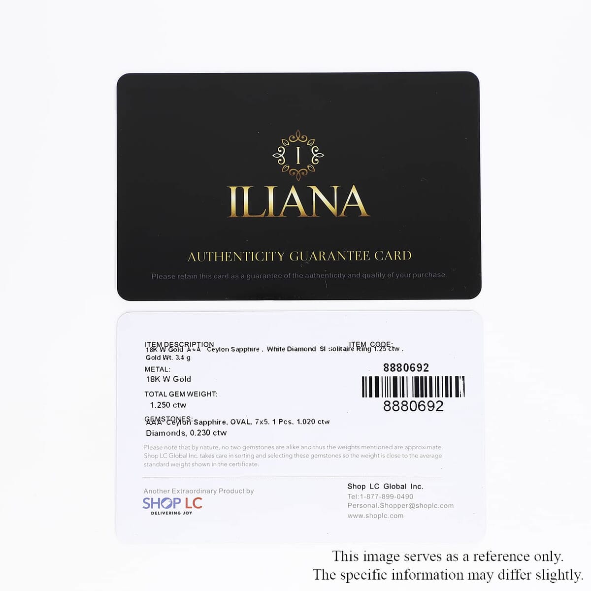 Certified & Appraised Iliana 18K White Gold AAA Royal Ceylon Sapphire and G-H SI Diamond Double Halo Ring (Size 8.5) 1.25 ctw image number 8