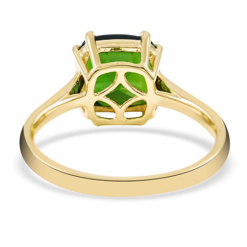 Certified & Appraised Luxoro 10K Yellow Gold AAA Chrome Diopside Solitaire Ring (Size 10.5) 2.30 ctw