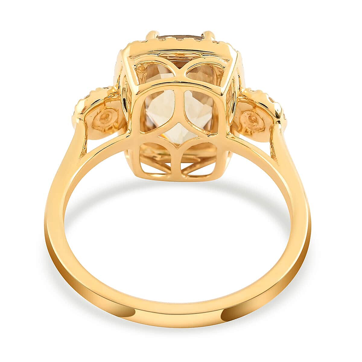 Certified & Appraised Iliana 18K Yellow Gold AAA Turkizite and G-H SI Diamond Halo Ring (Size 8.5) 4.15 Grams 3.25 ctw image number 4
