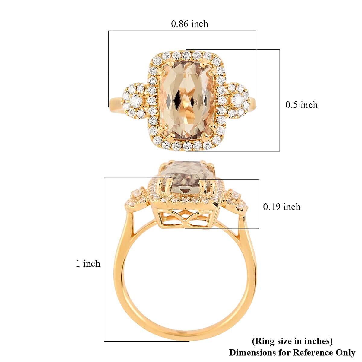 Certified & Appraised Iliana 18K Yellow Gold AAA Turkizite and G-H SI Diamond Halo Ring (Size 8.5) 4.15 Grams 3.25 ctw image number 5