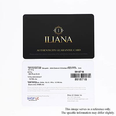 Certified & Appraised Iliana 18K Rose Gold AAA Marropino Morganite and G-H SI Diamond Halo Ring (Size 5.0) 6.60 Grams 12.70 ctw