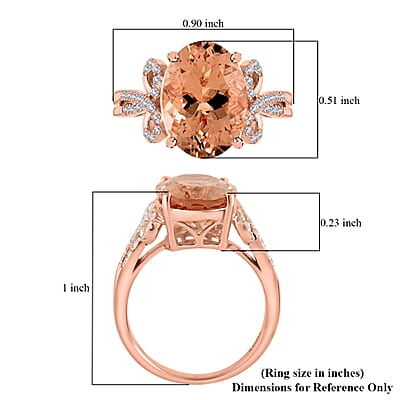 Certified and Appraised Iliana 18K Rose Gold AAA Marropino Morganite and G-H SI Diamond Ring (Size 11.0) 5.35 Grams 6.20 ctw