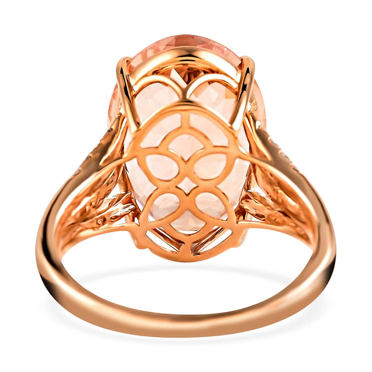 Certified and Appraised Iliana 18K Rose Gold AAA Marropino Morganite and G-H SI Diamond Ring (Size 10.5) 6.40 Grams 12.40 ctw