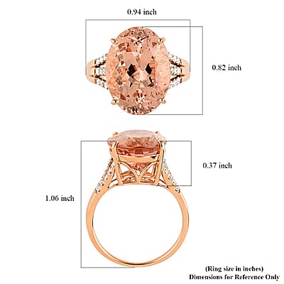 Certified and Appraised Iliana 18K Rose Gold AAA Marropino Morganite and G-H SI Diamond Ring (Size 10.5) 6.40 Grams 12.40 ctw