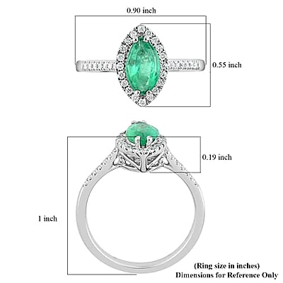 Certified & Appraised RHAPSODY 950 Platinum AAAA Boyaca Colombian Emerald and E-F VS Diamond Halo Ring 4.90 Grams 1.10 ctw