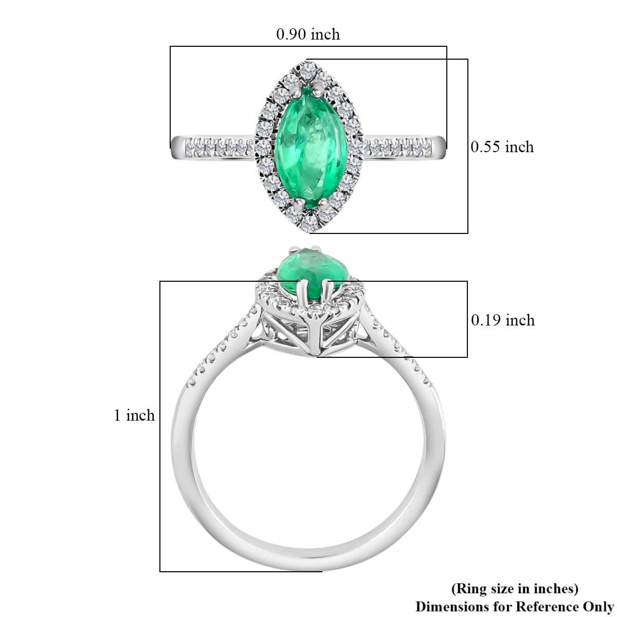 One Of A Kind Certified & Appraised Rhapsody AAAA Boyaca Colombian Emerald and E-F VS Diamond 1.10 ctw Halo Ring in 950 Platinum (Size 6.5) 4.90 Grams image number 5