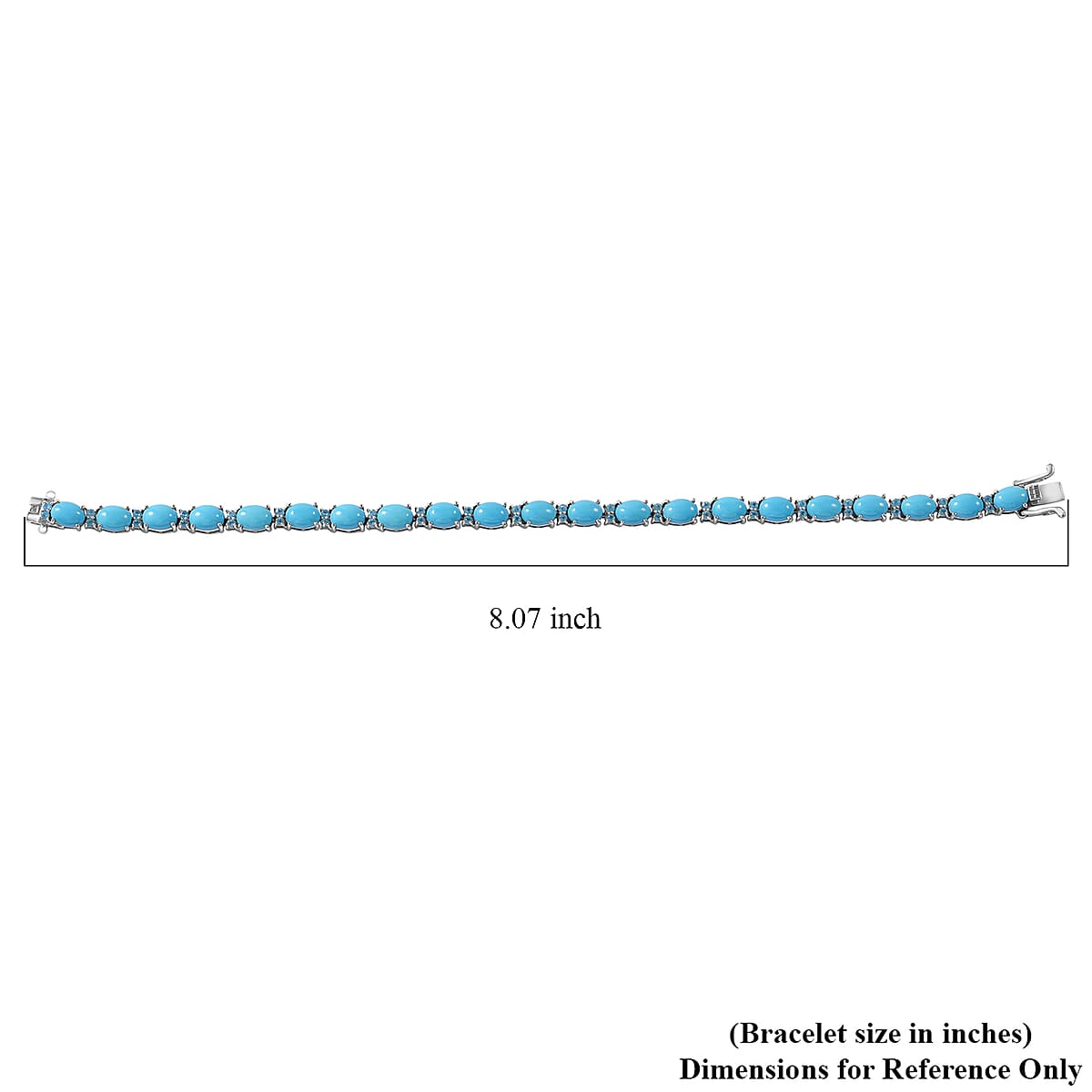 Sleeping Beauty Turquoise, Malgache Neon Apatite Bracelet in Platinum Over Sterling Silver (7.25 In) 16.40 ctw image number 4