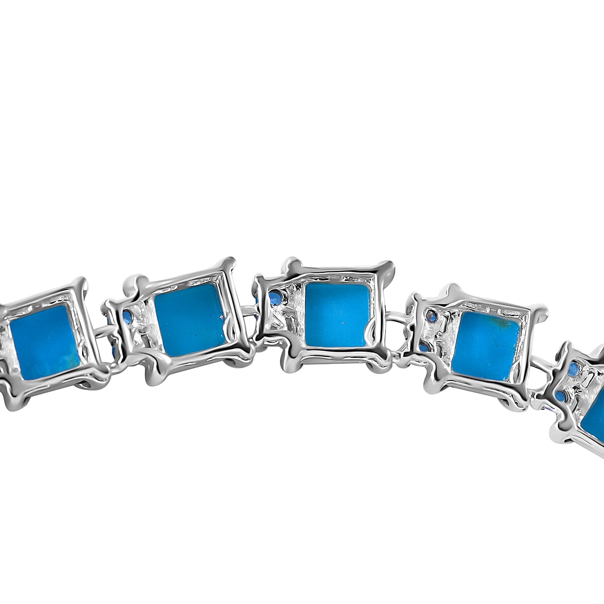 Sleeping Beauty Turquoise and Malgache Neon Apatite Necklace 18 Inches in Platinum Over Sterling Silver 39.00 ctw image number 3