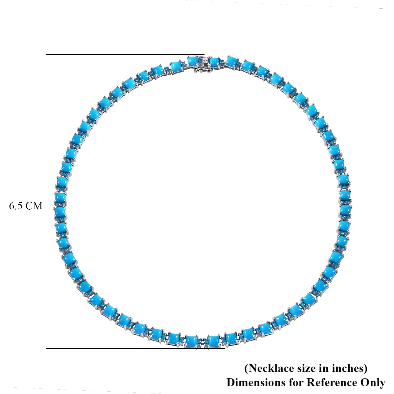 Sleeping Beauty Turquoise and Malgache Neon Apatite Necklace 18 Inches in Platinum Over Sterling Silver 39.00 ctw