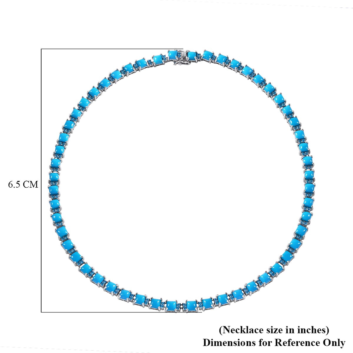 Sleeping Beauty Turquoise and Malgache Neon Apatite Necklace 18 Inches in Platinum Over Sterling Silver 39.00 ctw image number 5