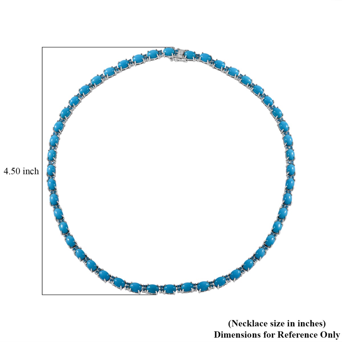 Sleeping Beauty Turquoise and Malgache Neon Apatite Necklace 18 Inches in Platinum Over Sterling Silver 41.70 ctw image number 5
