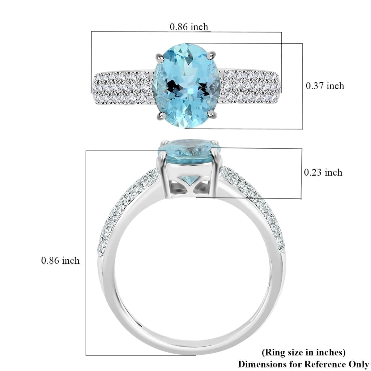 Certified Iliana AAA Santa Maria Aquamarine and G-H SI Diamond 2.00 ctw Ring in 18K White Gold (Size 7.5) image number 3
