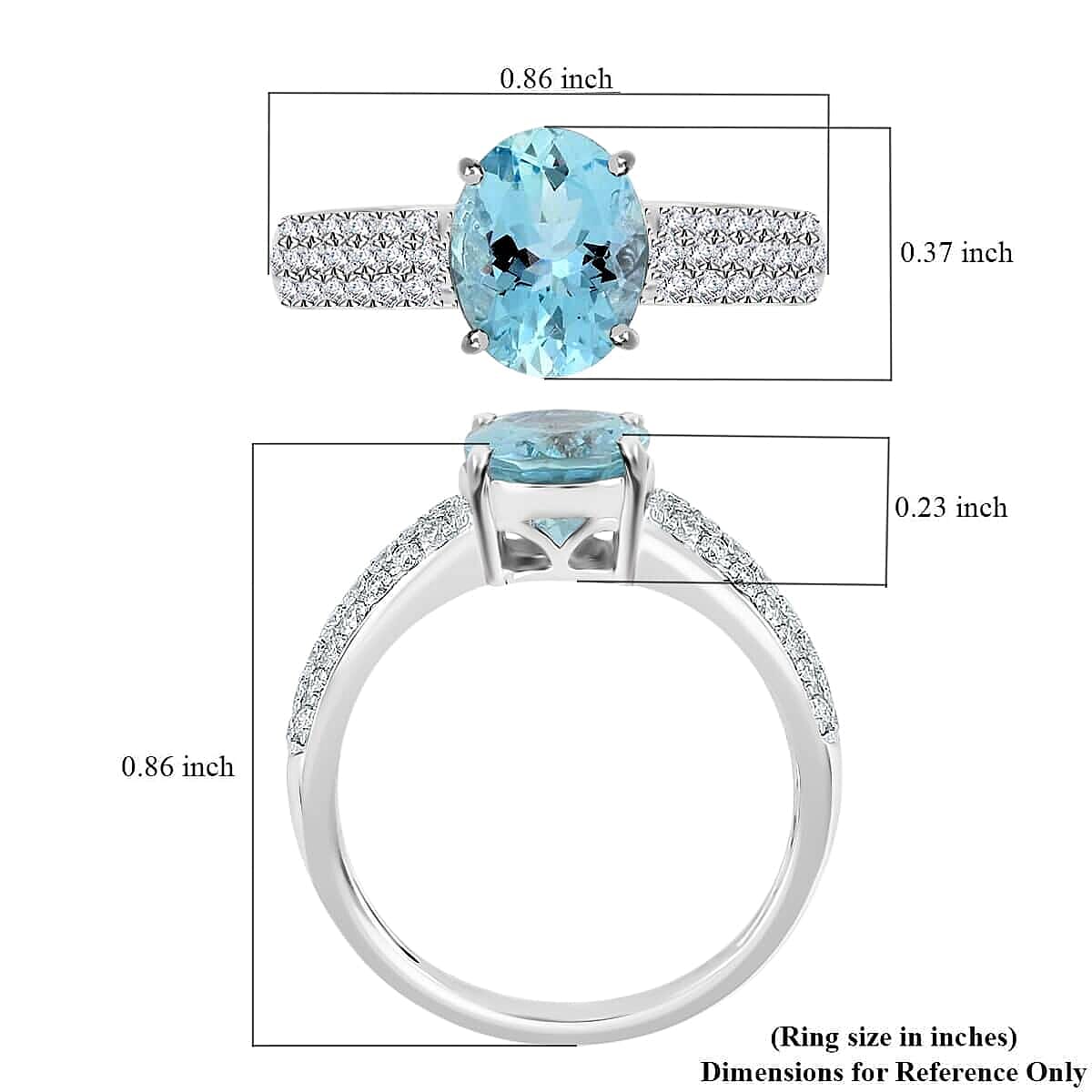 Certified Iliana AAA Santa Maria Aquamarine and G-H SI Diamond 2.00 ctw Ring in 18K White Gold (Size 9.5) image number 3