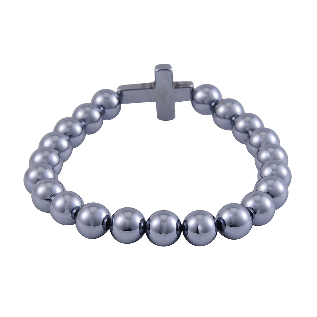 Terahertz Beaded and Cross Stretch Bracelet 77.50 ctw image number 2