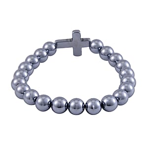 Terahertz Beaded and Cross Stretch Bracelet 77.50 ctw