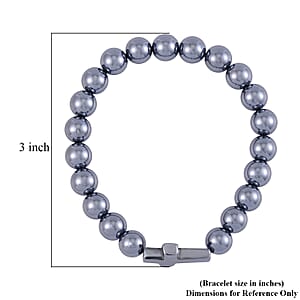 Terahertz Beaded and Cross Stretch Bracelet 77.50 ctw