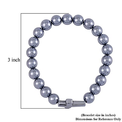 Terahertz Beaded and Cross Stretch Bracelet 77.50 ctw