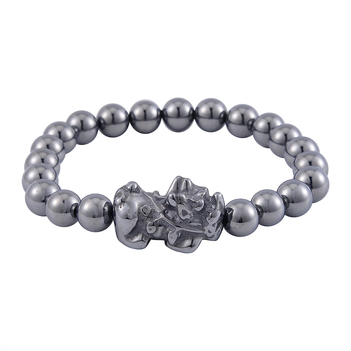 Terahertz Beaded and Carved Stretch Bracelet 104.00 ctw image number 0