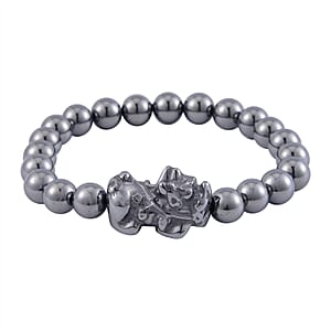 Terahertz Beaded and Carved Stretch Bracelet 104.00 ctw