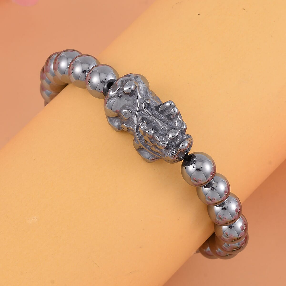 Terahertz Beaded and Carved Stretch Bracelet 104.00 ctw image number 1