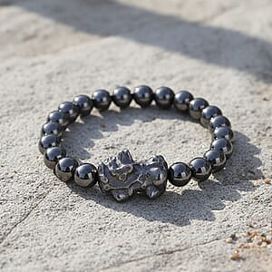 Doorbuster Terahertz 104.00 ctw Beaded and Carved Stretch Bracelet (6.5-7In)