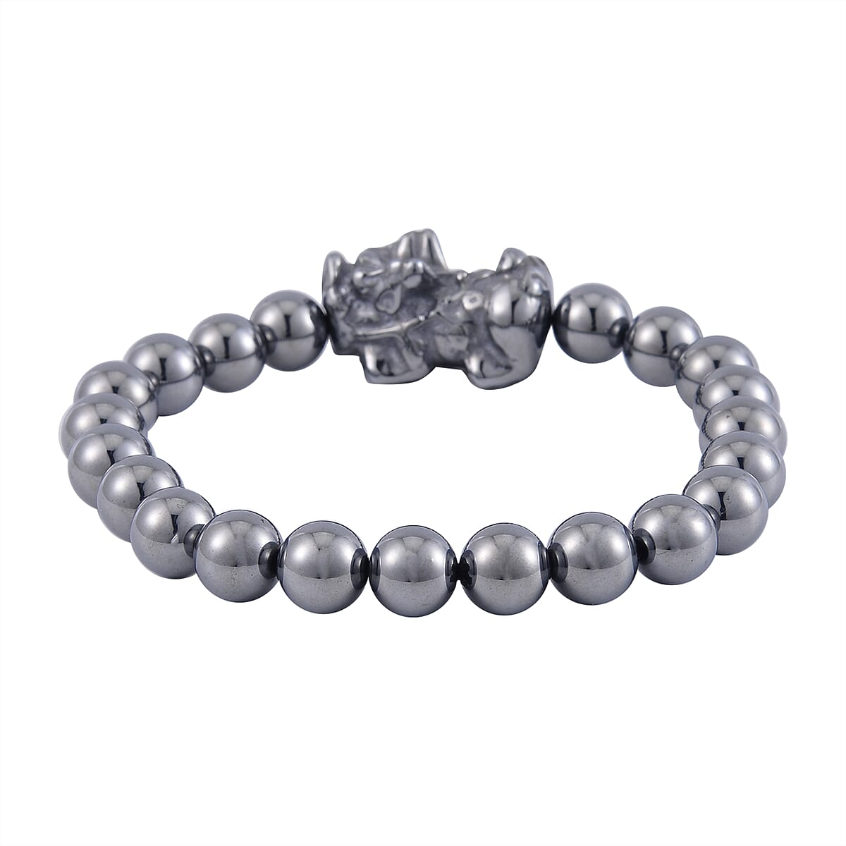Terahertz Beaded and Carved Stretch Bracelet 104.00 ctw image number 2