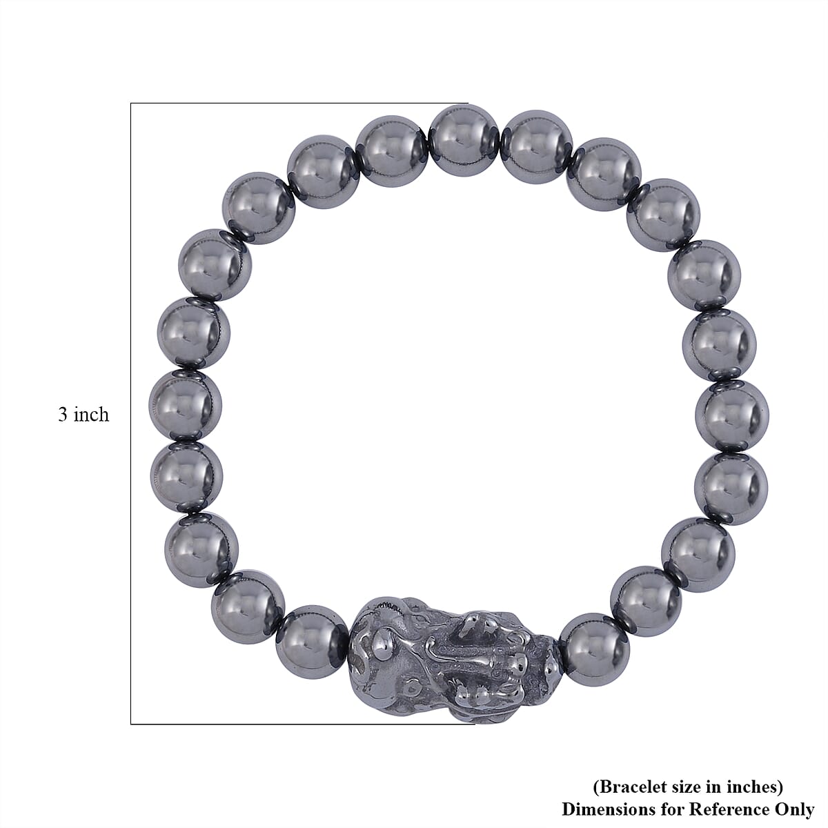 Terahertz Beaded and Carved Stretch Bracelet 104.00 ctw image number 3