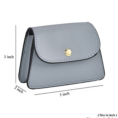 Set of 2 Blue Embossed Heart Pattern Faux Leather Crossbody Bag