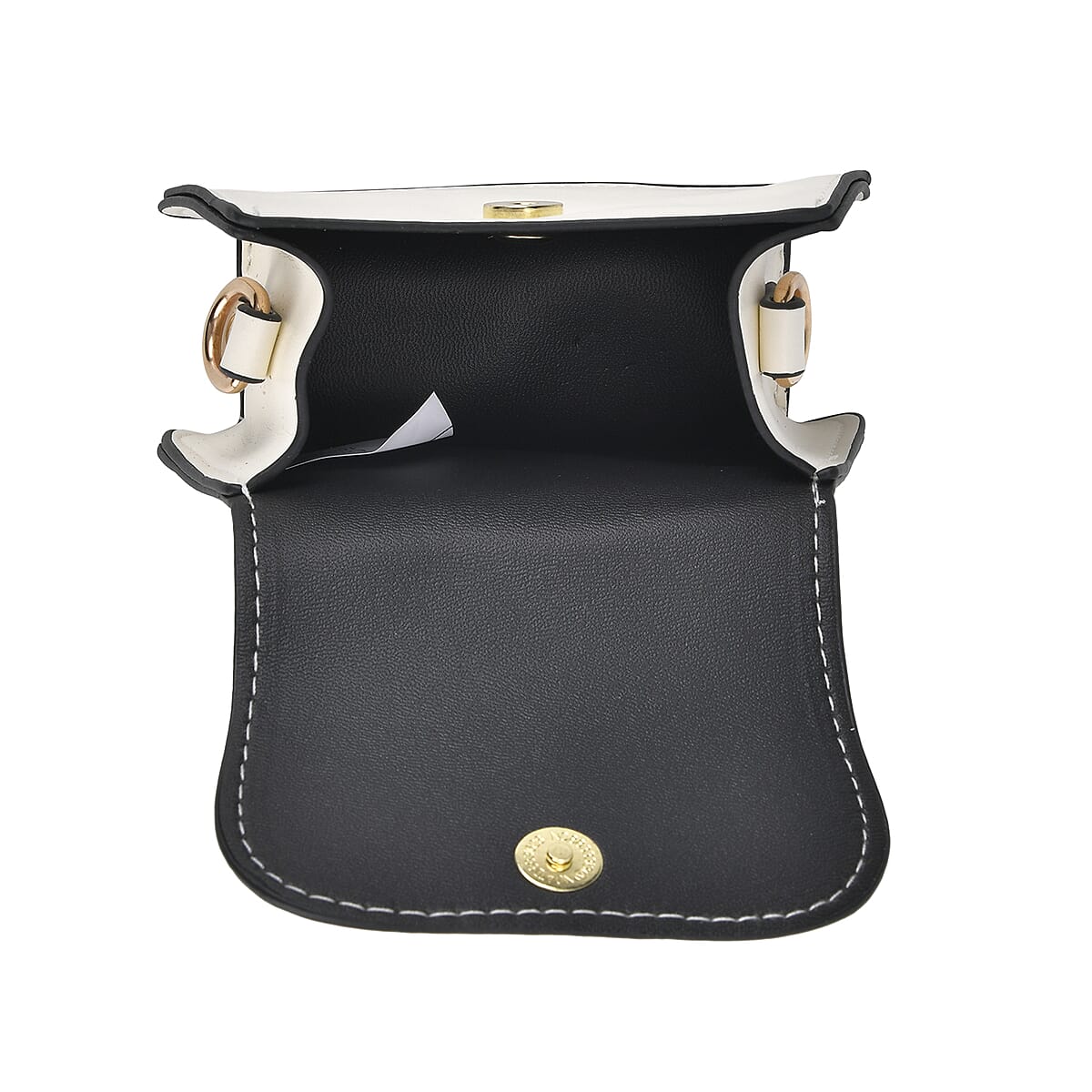 Set of 2 Off-White Embossed Streak Shape Pattern Faux Leather Crossbody Bag image number 5