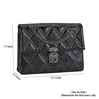 Black Genuine Leather Crossbody Bag With Shoulder Strap