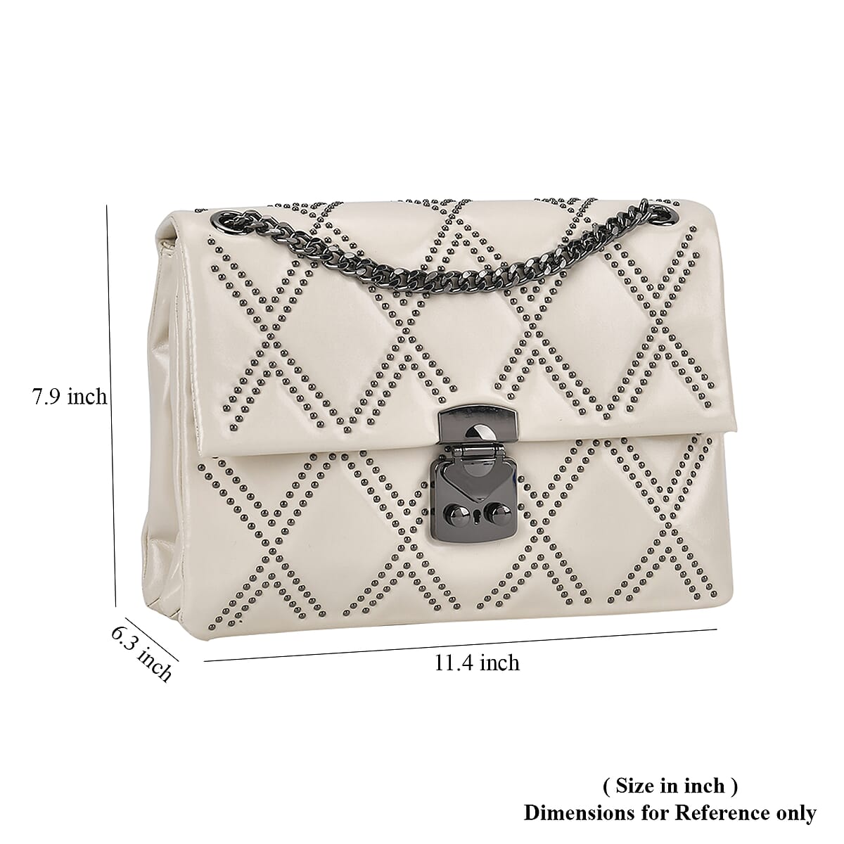 Off-White Genuine Leather Crossbody Bag With Shoulder Strap image number 6