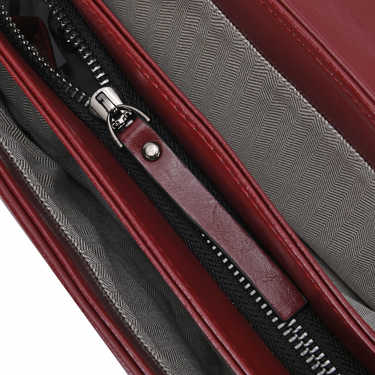 Red Genuine Leather Crossbody Bag With Shoulder Strap image number 5