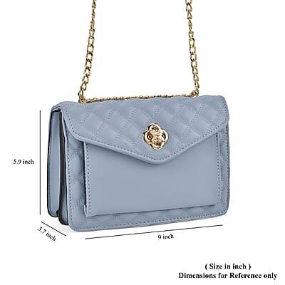 Blue Embossed Heart Shape Faux Leather Crossbody Bag with Wallet
