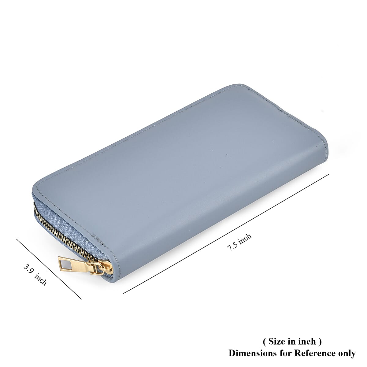 Blue Embossed Heart Shape Faux Leather Crossbody Bag (9"x3.7"x5.9") with Wallet (7.5"x3.9") image number 9