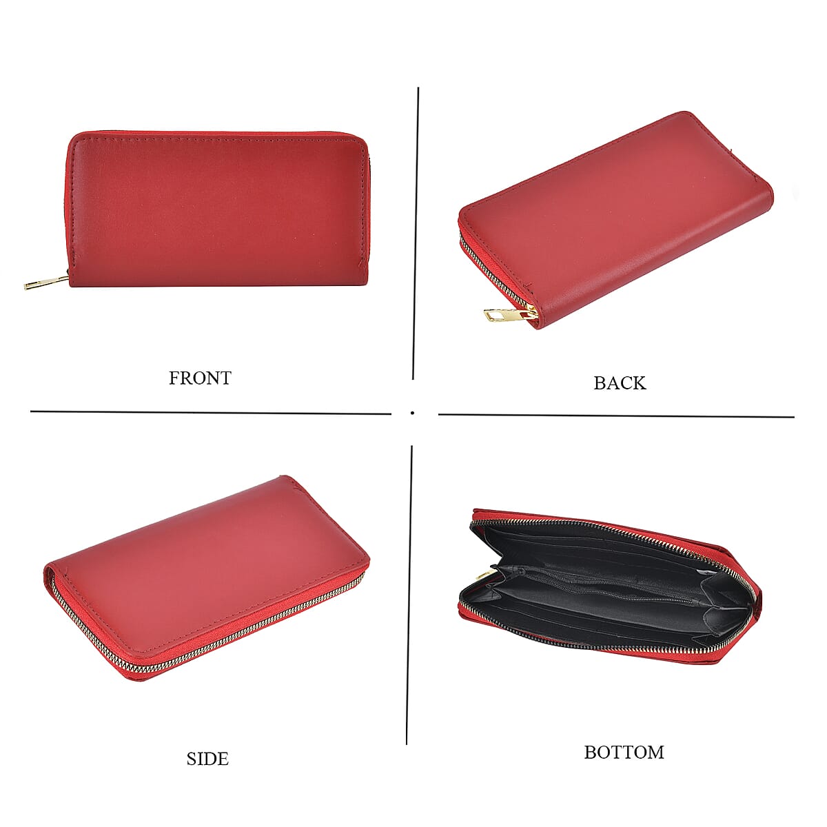 Red Embossed Rhomboid Shape Faux Leather Crossbody Bag with Wallet image number 3