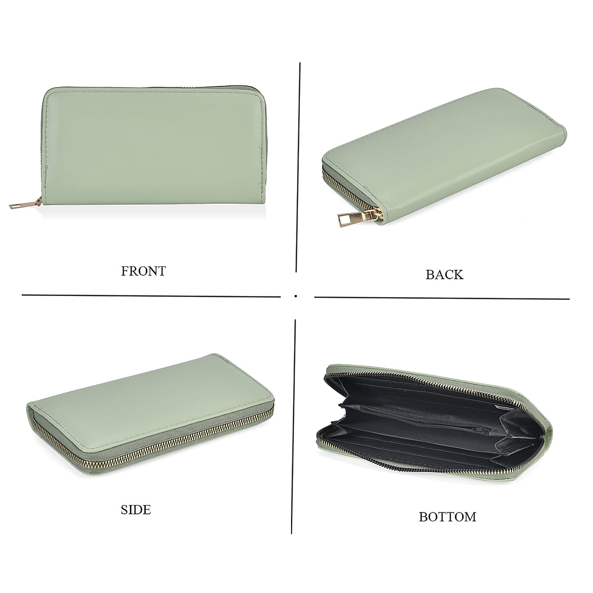Light Green Embroidery Ellipsoid Faux Leather Crossbody Bag with Wallet image number 3